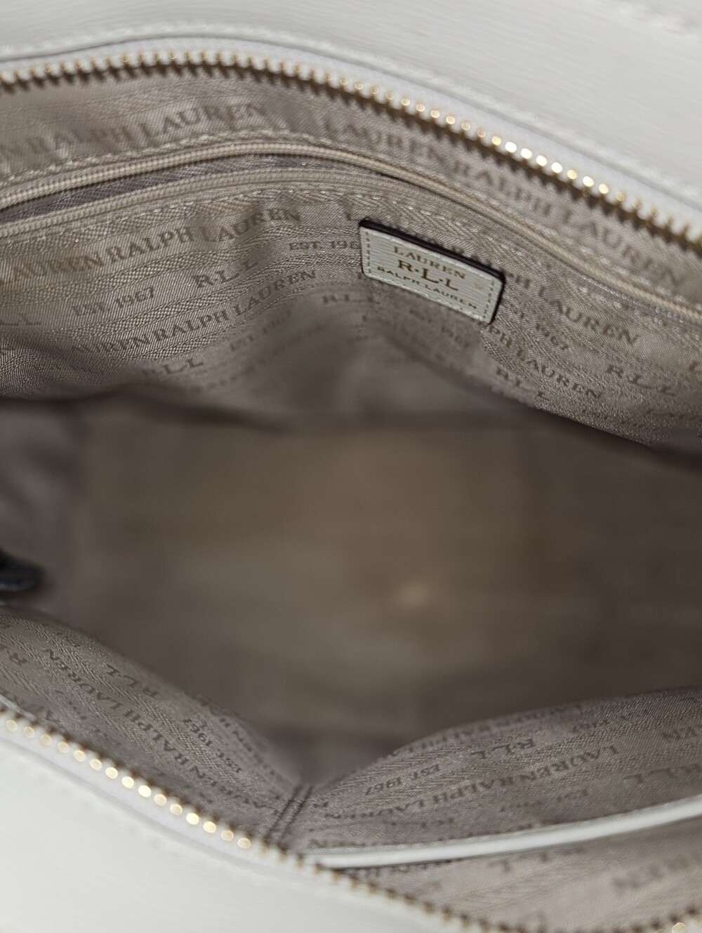 Lauren Ralph Lauren Karly Medium Crosshatch Leather Tote - Picture 3 of 9